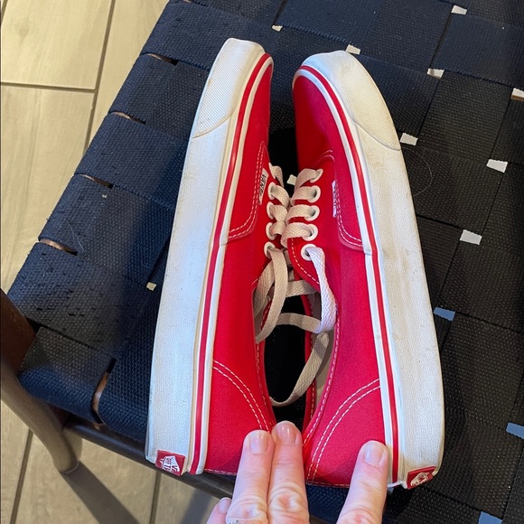 Vans Bold Red Sneakers with White Accents - Picture 5 of 6